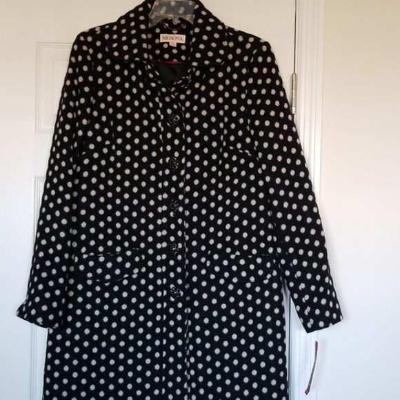 Polka dot pea coat sz.L - Picture 2 of 6